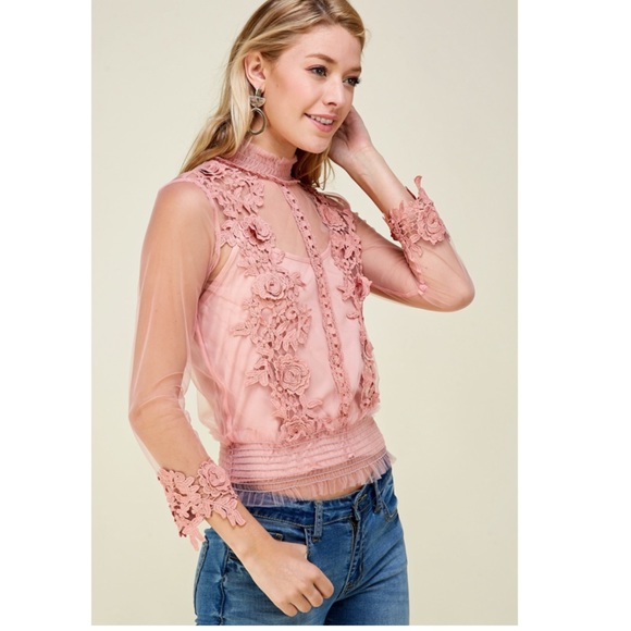 Pink 3D Floral Top - Picture 5 of 8
